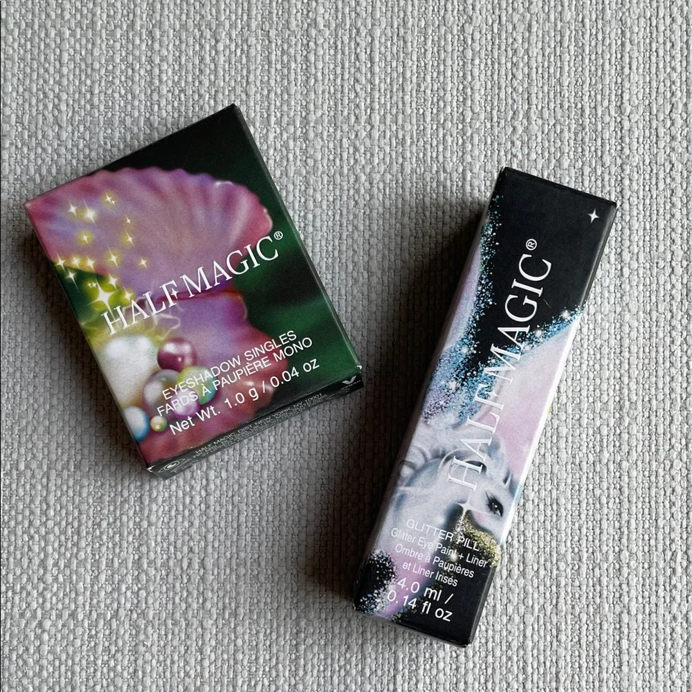 HALF MAGIC Glitter Pill - pretty puddle & possessed pearl eyeshadow single